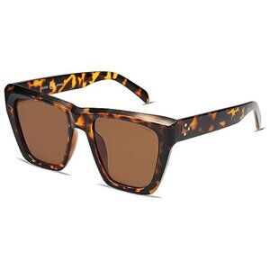 Fashion Oversized Square Polarized Sunglasses , Leopard